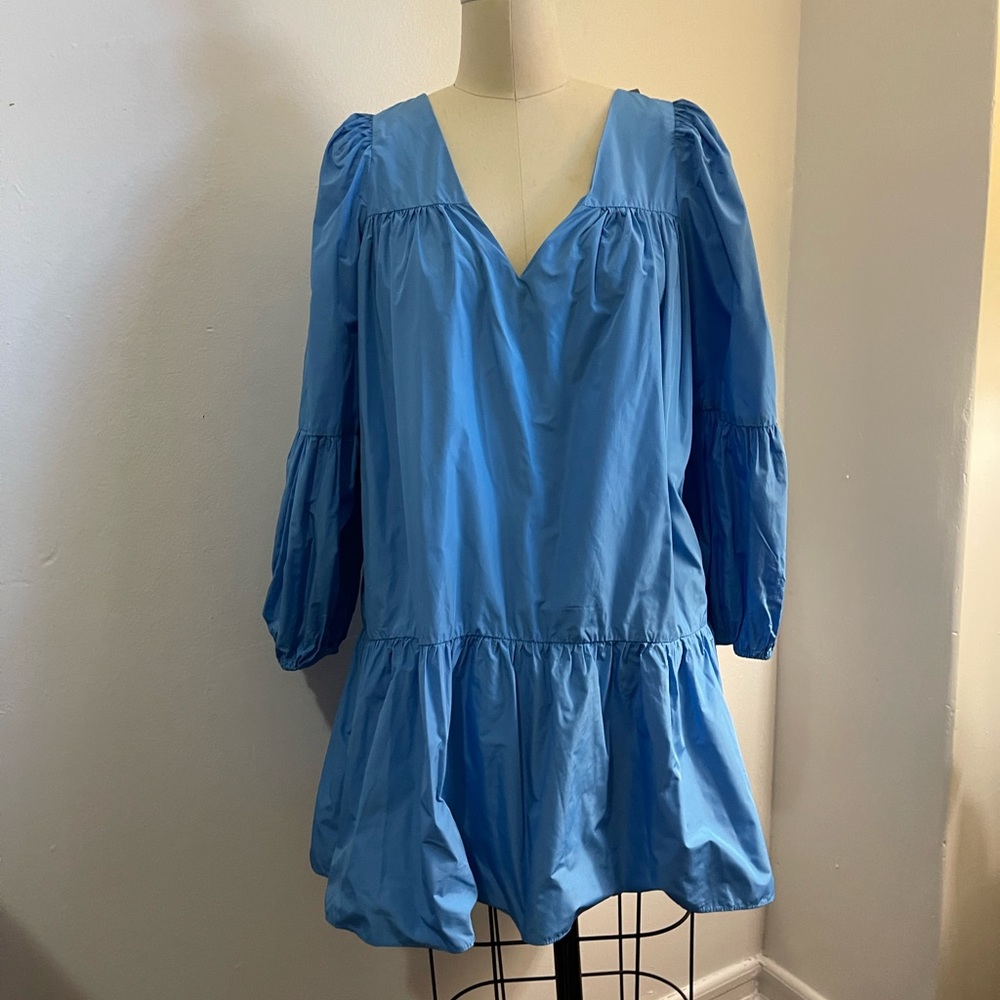 River Island Blue Puff Short Dress UK 8